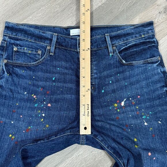 Loft Made and Loved Paint Splatter Boyfriend Jeans Blue 8 Button Fly - Picture 13 of 16